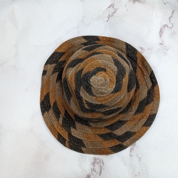 Vintage Wool Hat Floppy 40s 50s Bow Brown Tan Union Made Cloche United Hatters - Picture 11 of 11